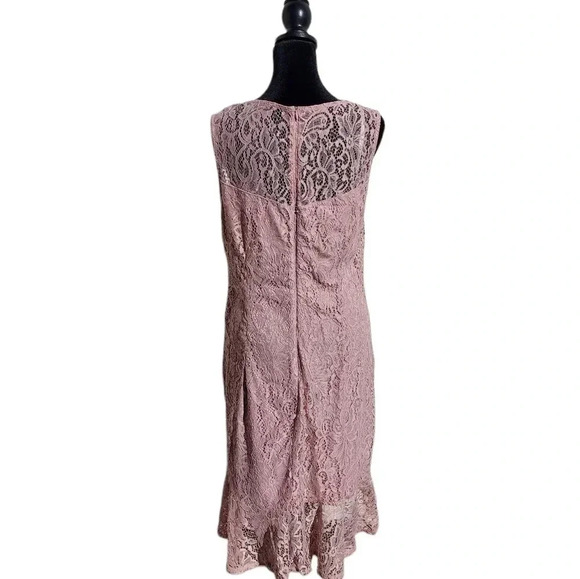 Enfocus Studio Mauve Pink Stretch Lace Dress Size 12 - Picture 5 of 12